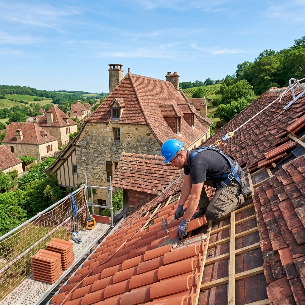 Rénovation et pose de tuiles de toiture